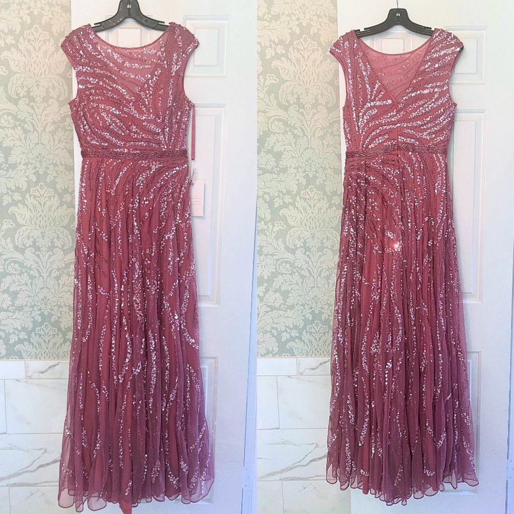 NWT! Mac Duggal - Cap Sleeve Embellished Evening Gown